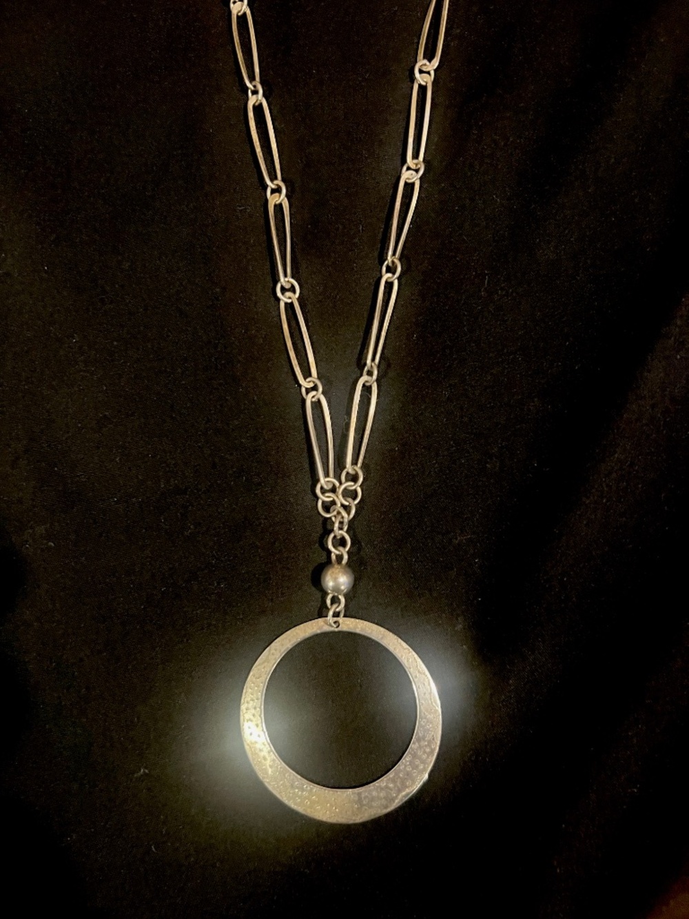 Sterling Silver Round Pendant Necklace